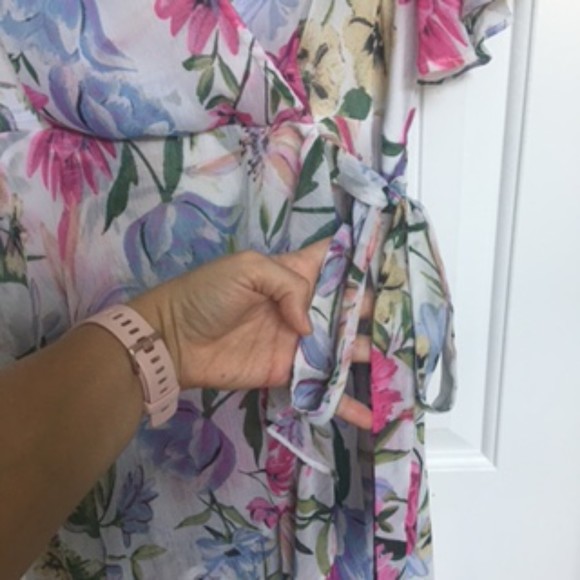 CALVIN KLEIN FLORAL RUFFLE DRESS, SZ 4 - Picture 4 of 7